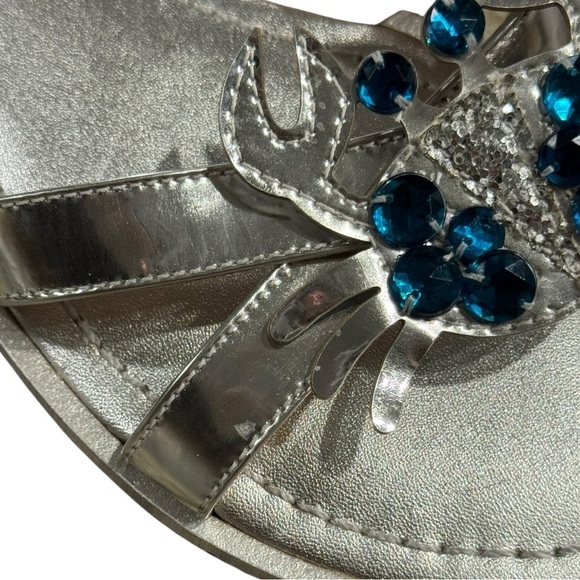 Kate Spade Silver Jeweled Crab Embellished Slide Sandals Size 8 - Picture 7 of 9